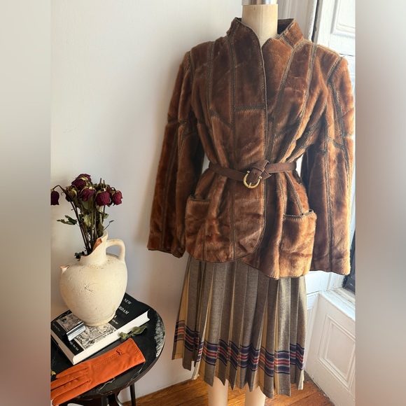 Vintage Reversible Scottish Wool Pleated High Waisted Skirt Heritage Tartan - Picture 9 of 10